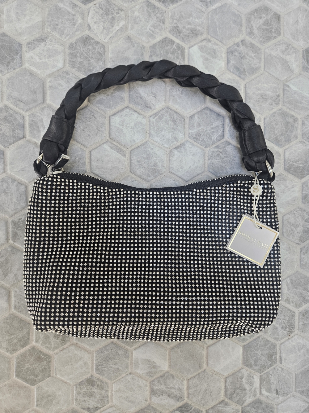 Shiraleah Dora Mini Black and Silver Rhinestone Shoulder Bag